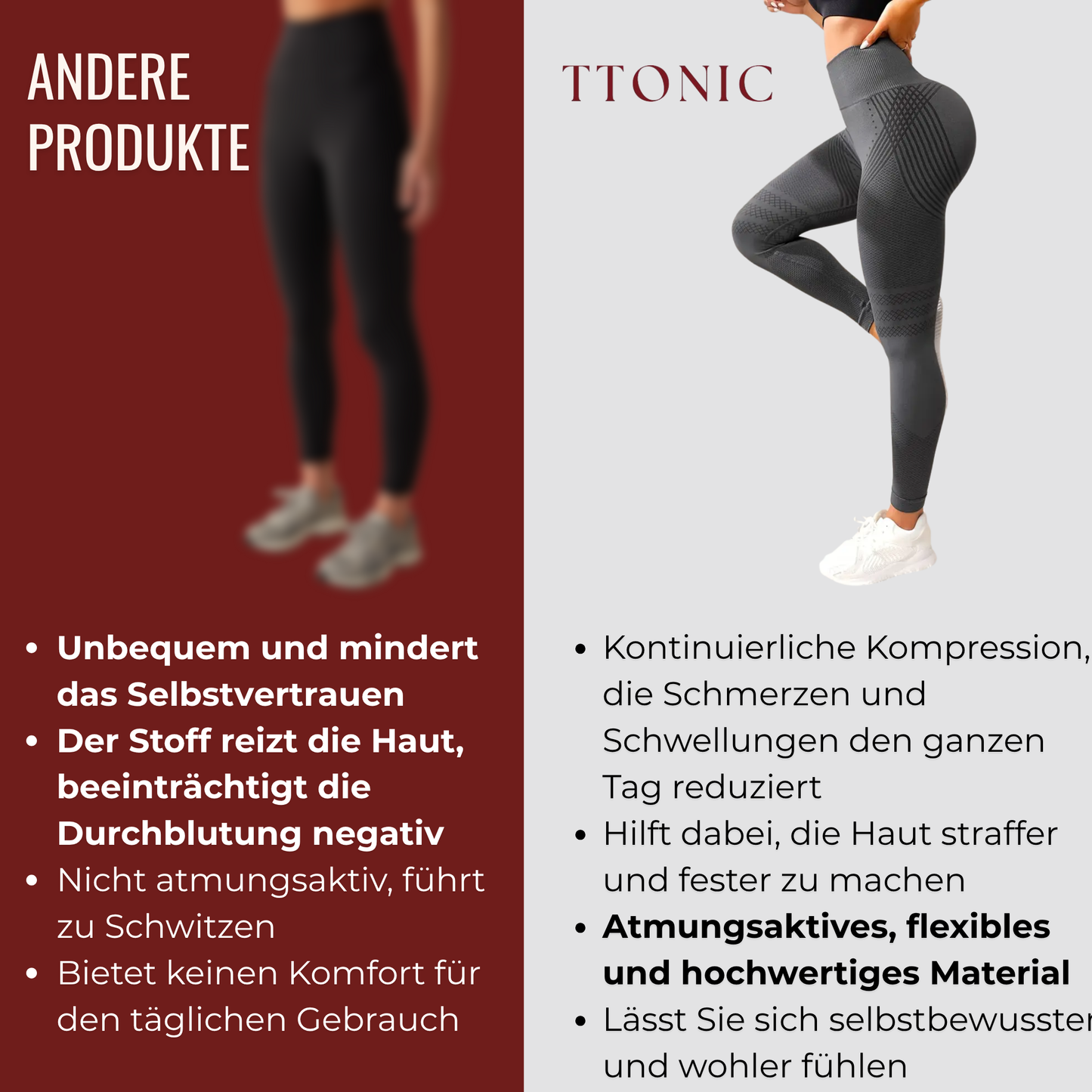 3 Fach Wirkungs Leggings Lipödem, Cellulite, Krampfadern TightTonic™